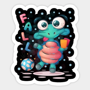 FALL FUNNY TURTLE Sticker